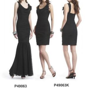 NWT Jasmine Full Length Black Classic Prom Dress Ruffle Sheath/Mermaid 6